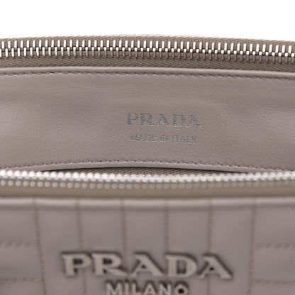 Prada Soft Calfskin Impunture Diagramme Double Zip Tote Pomice 6 of 10
