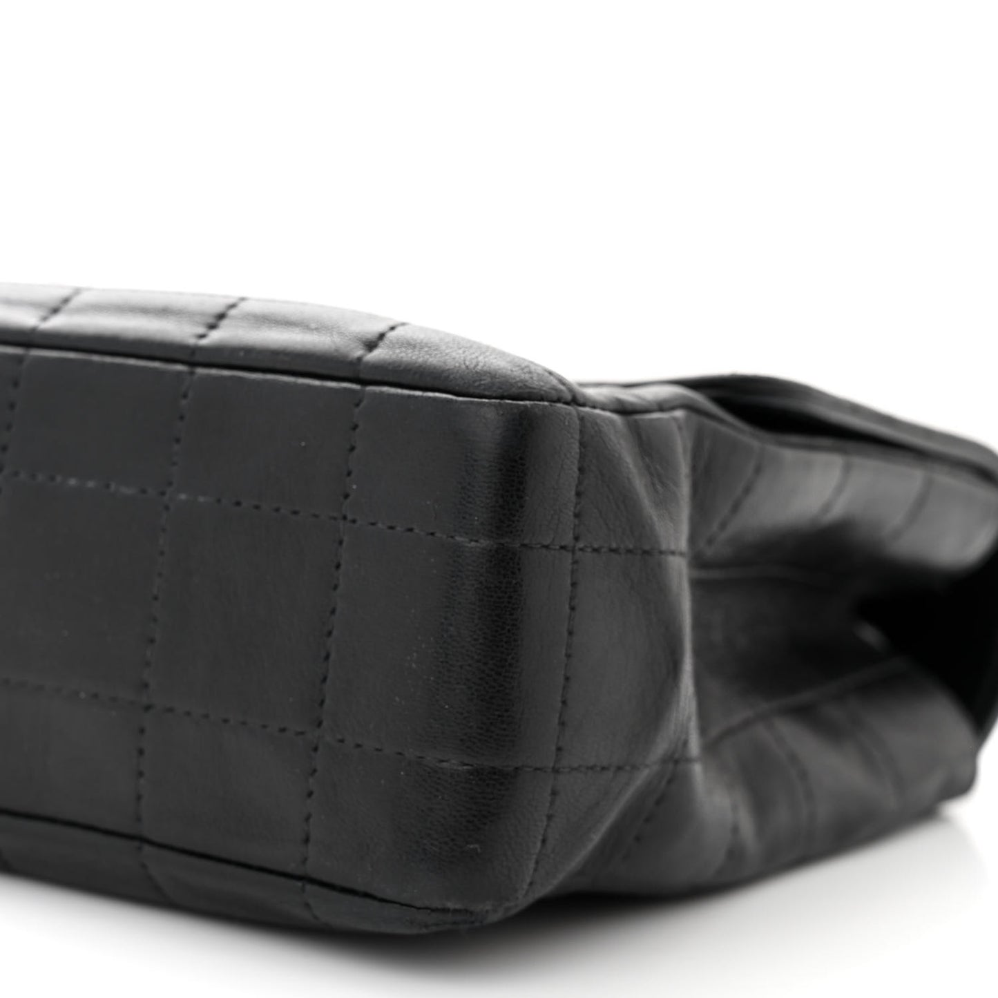 Lambskin Chocolate Bar Mademoiselle Flap Black