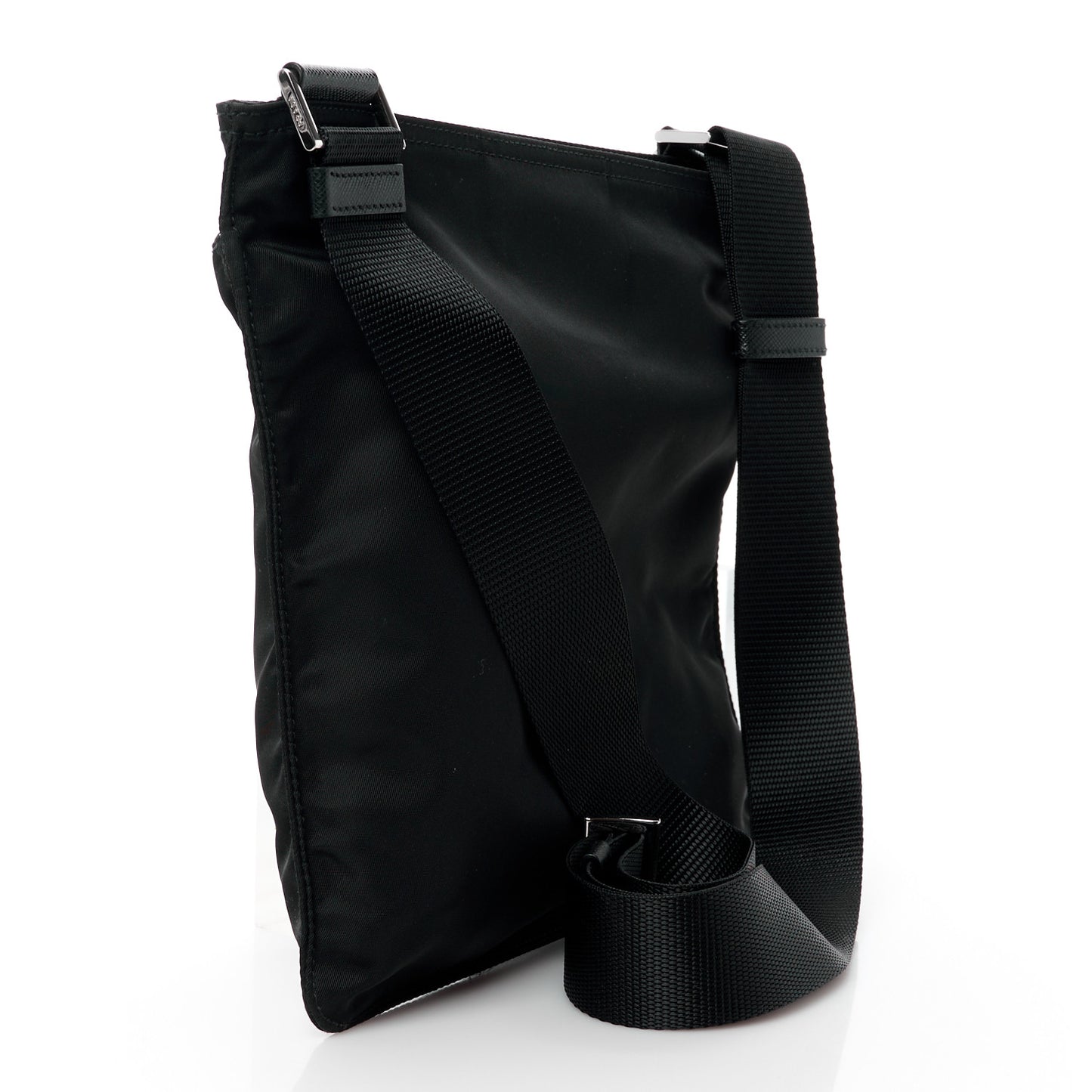 Nylon Vela Flat Messenger Bag Black