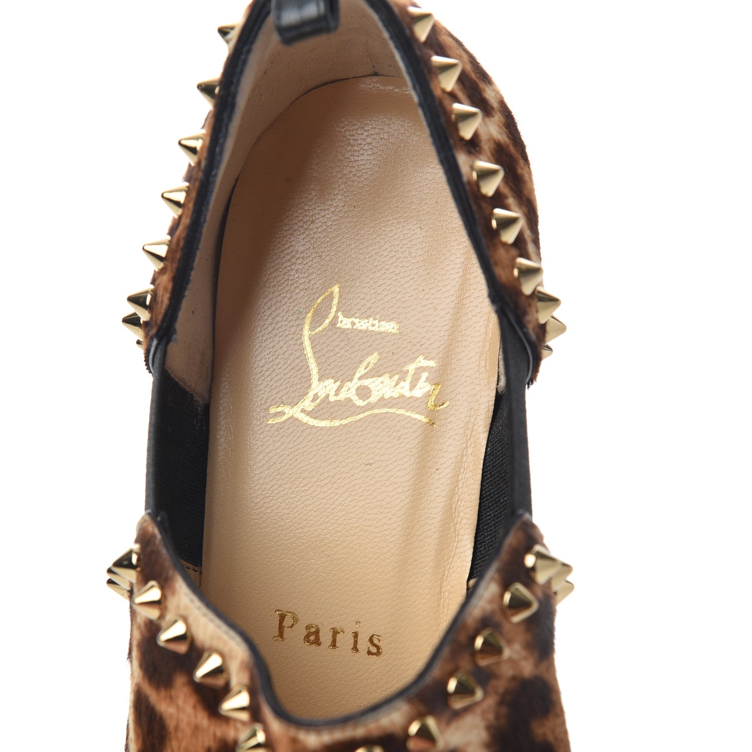 Christian Louboutin Pony Hair Leopard Print Vicky 45 Booties 39 Bronze 8 of 17