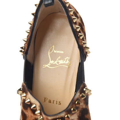 Christian Louboutin Pony Hair Leopard Print Vicky 45 Booties 39 Bronze 8 of 17