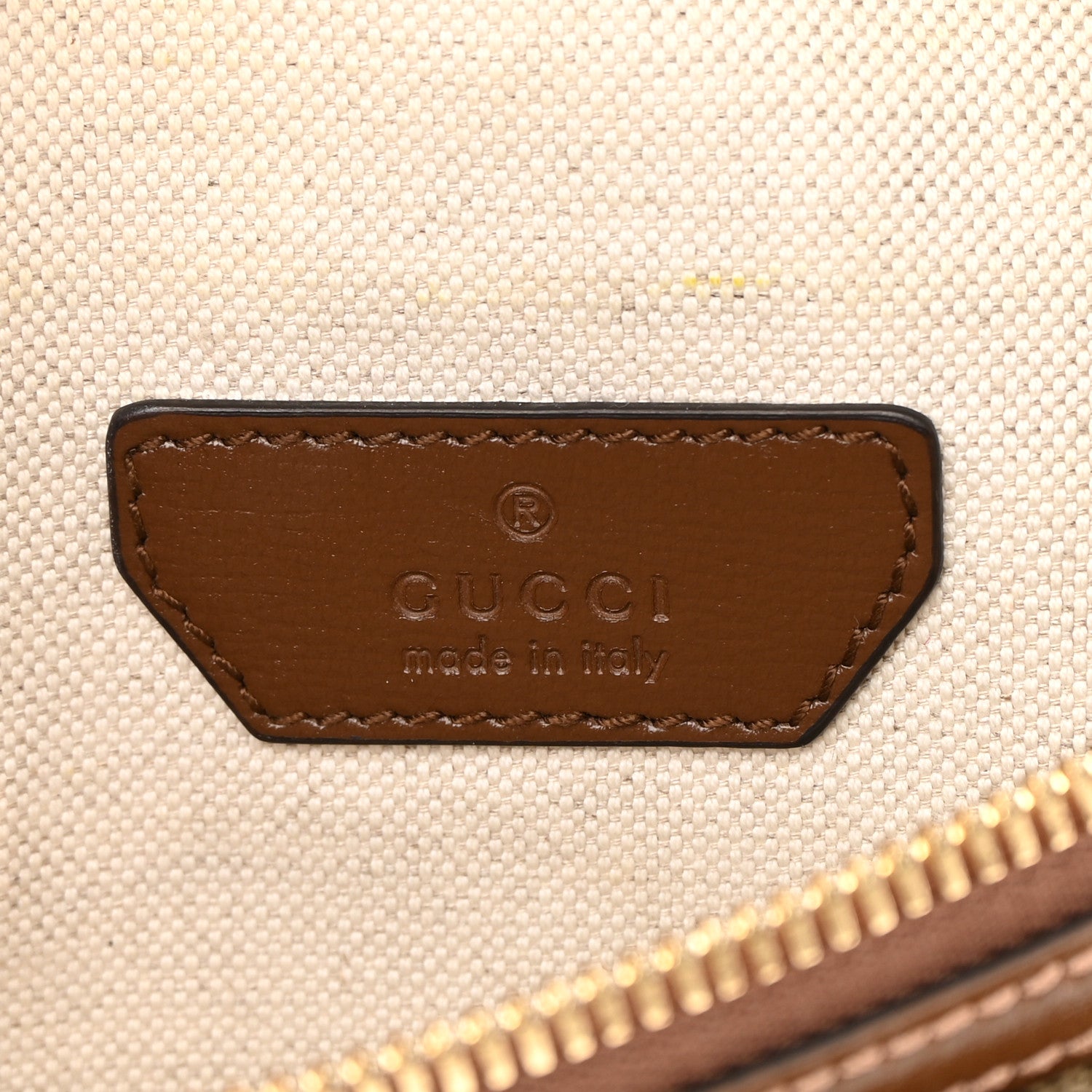 Gucci GG Supreme Monogram Textured Calfskin Retro Interlocking G Belt Bag Beige Ebony Brown Sugar 6 of 16