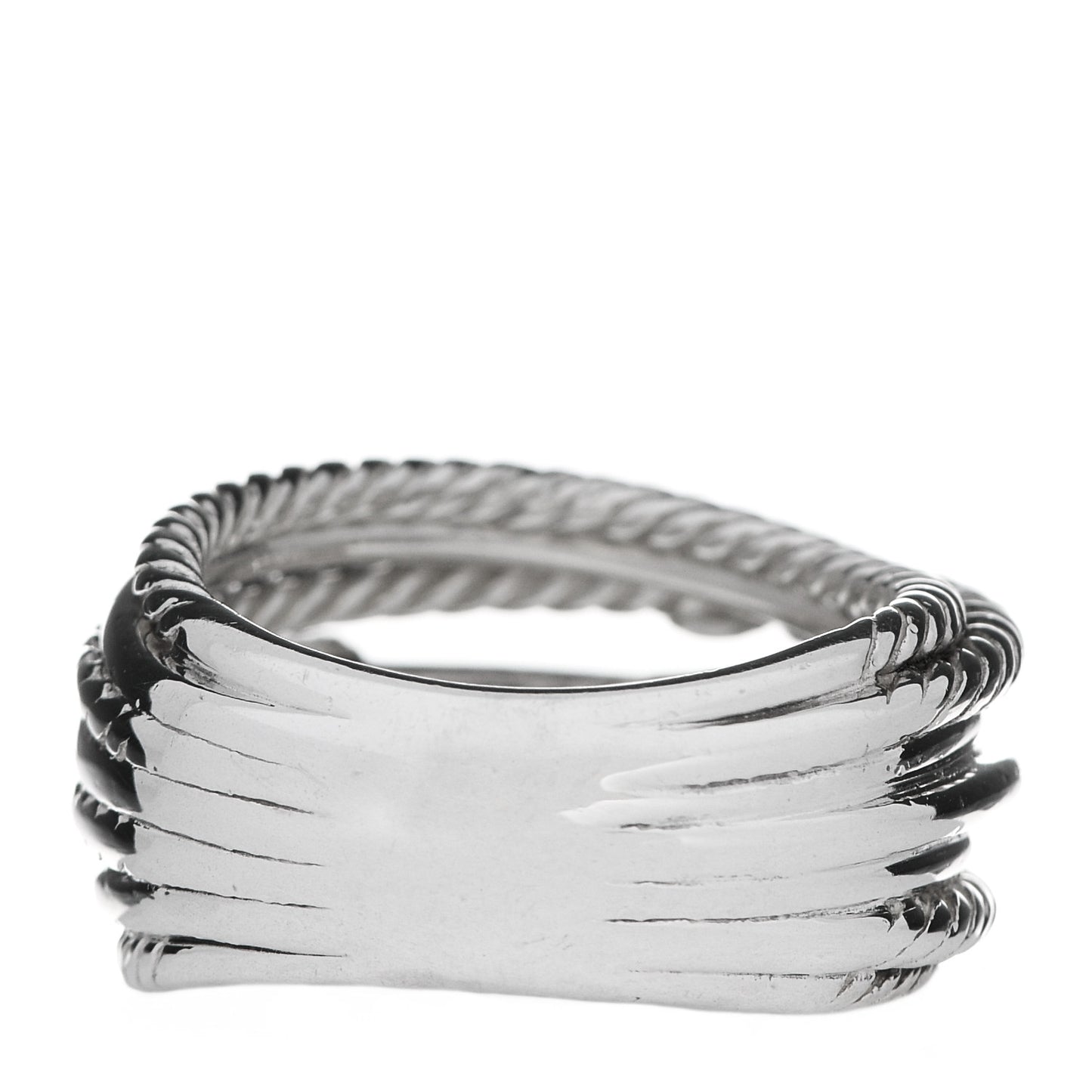 Sterling Silver Diamond Triple X Crossover Ring 54 7