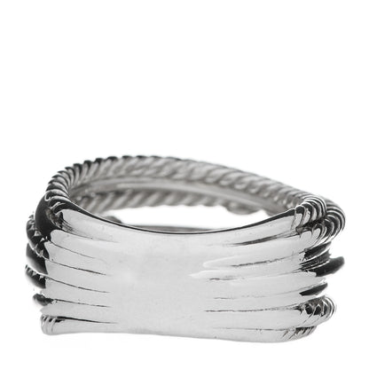David Yurman Sterling Silver Diamond Triple X Crossover Ring 54 7 3 of 4