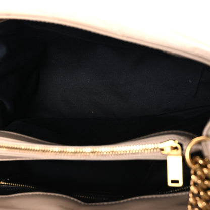 Saint Laurent Calfskin Y Quilted Monogram Medium Loulou Chain Satchel Dark Beige 5 of 11