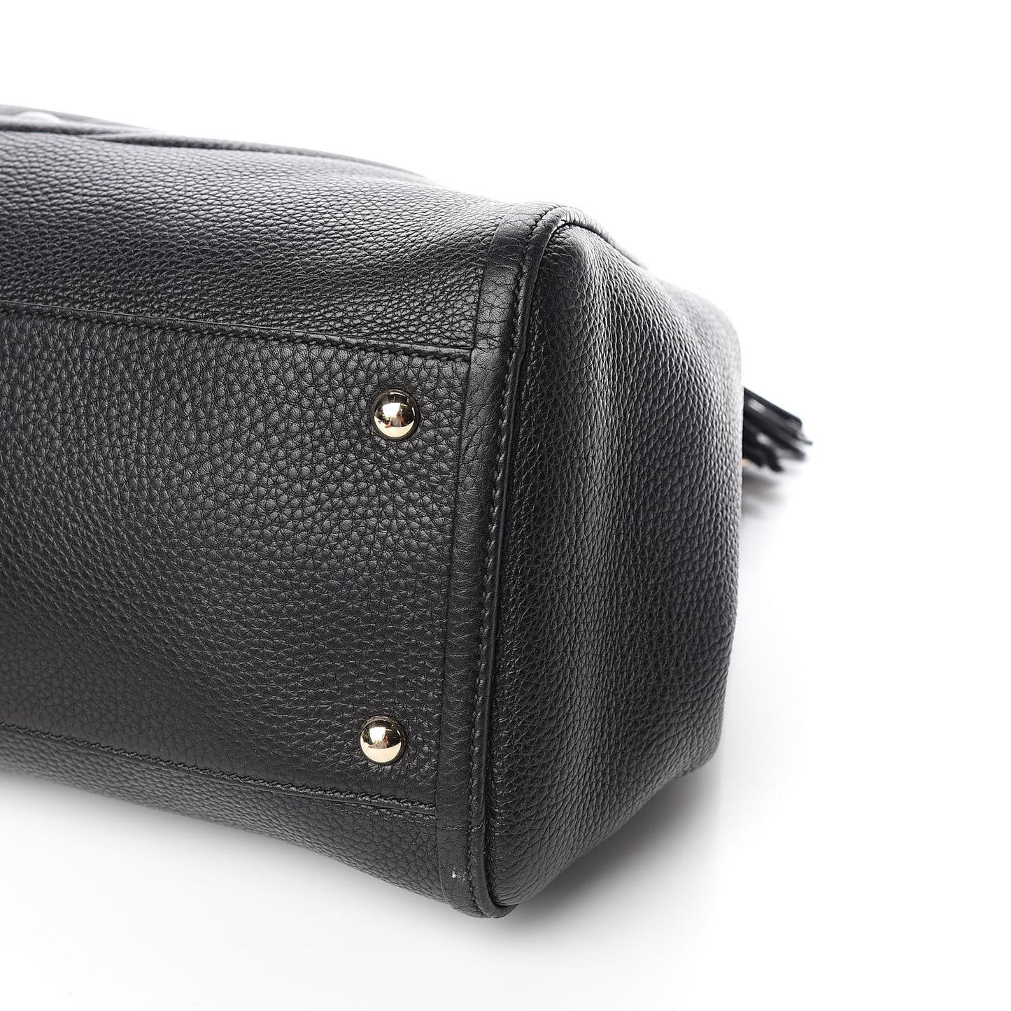 Pebbled Calfskin Medium Soho Shoulder Bag Black