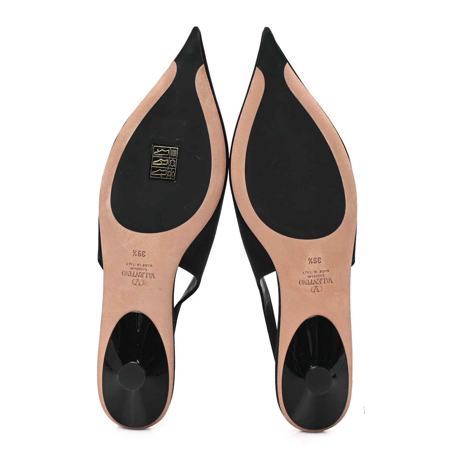 Valentino Garavani Satin Crystal Vlogo Slingback 20mm Pumps 39.5 Black 6 of 10