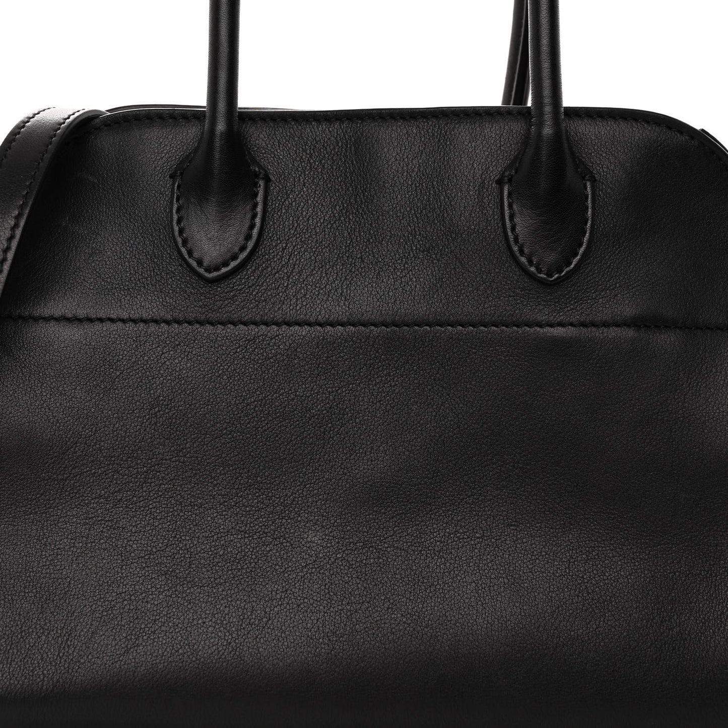 Polished Saddle Calfskin Soft Margaux 10 Bag Black