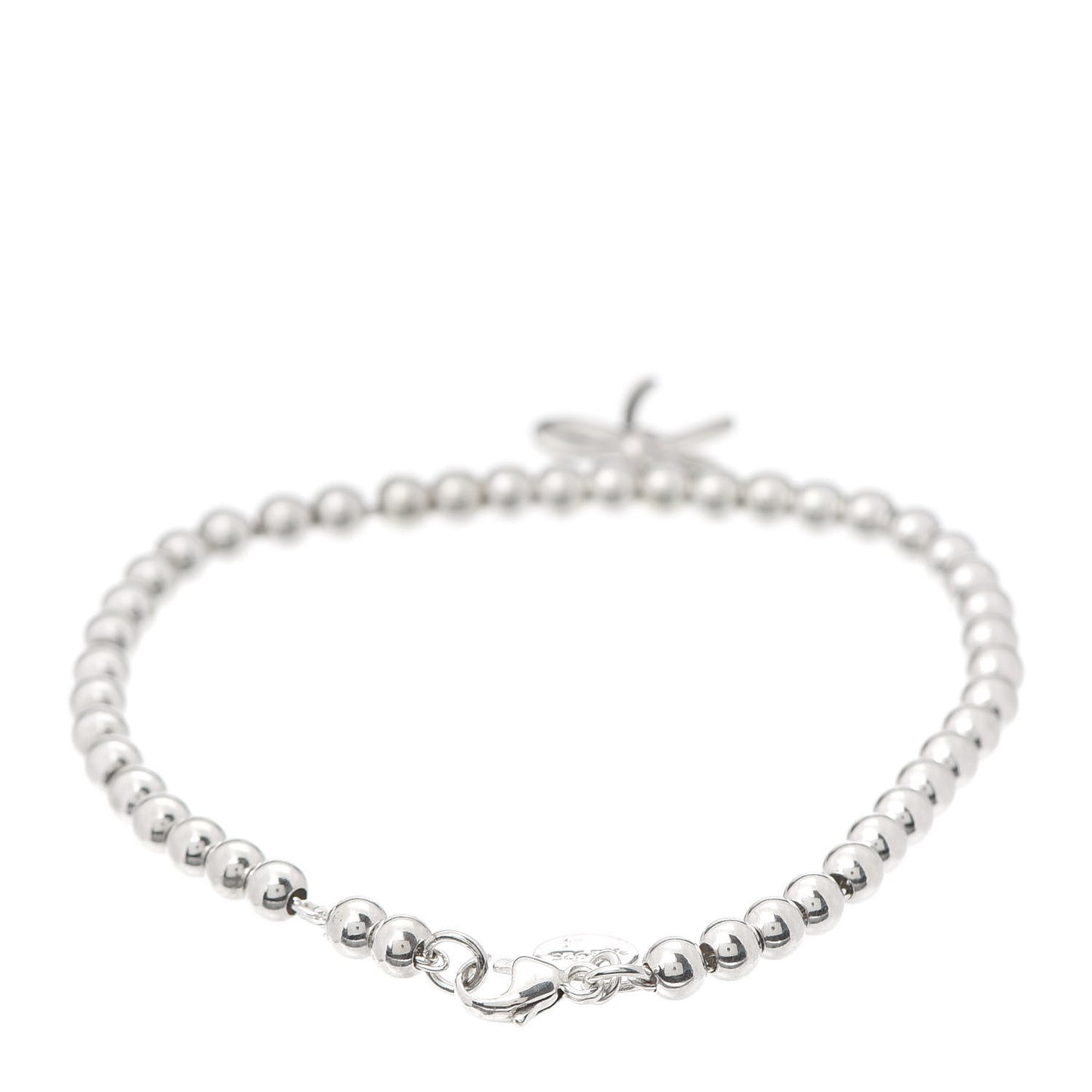 Sterling Silver 4mm Bow Bead Bracelet
