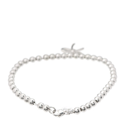 Tiffany Sterling Silver 4mm Bow Bead Bracelet 3 of 7