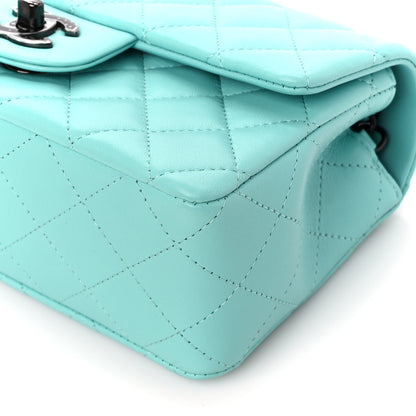 Chanel Lambskin Quilted Mini Rectangular Flap Turquoise 11 of 13