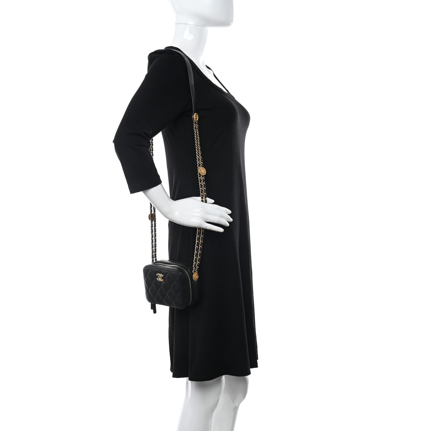 Chanel Caviar Quilted Twist Your Buttons Clutch With Chain Black 2 of 11