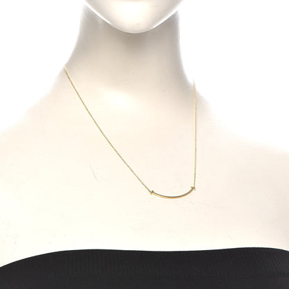 Tiffany 18K Yellow Gold Small T Smile Pendant Necklace 2 of 7