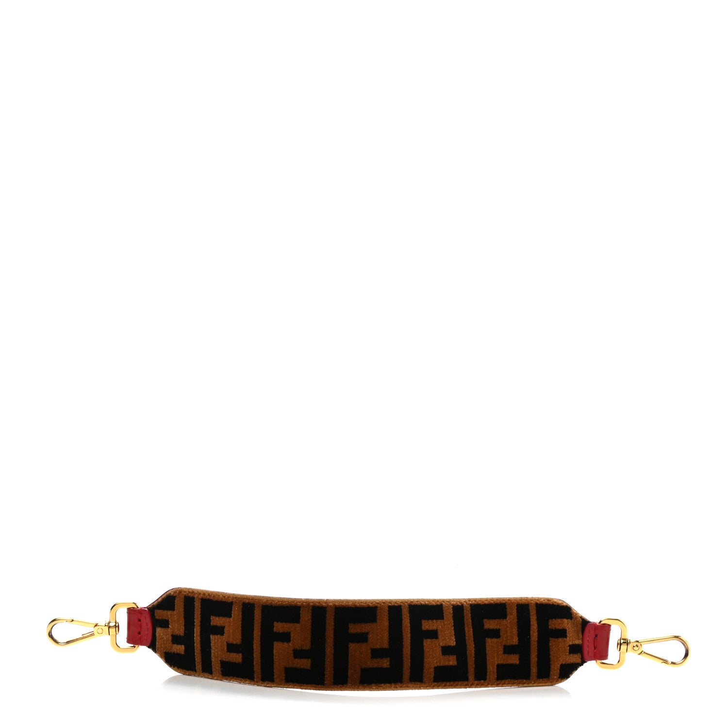 Fendi Velvet FF Mini Strap You Tobacco Fragola 1 of 4
