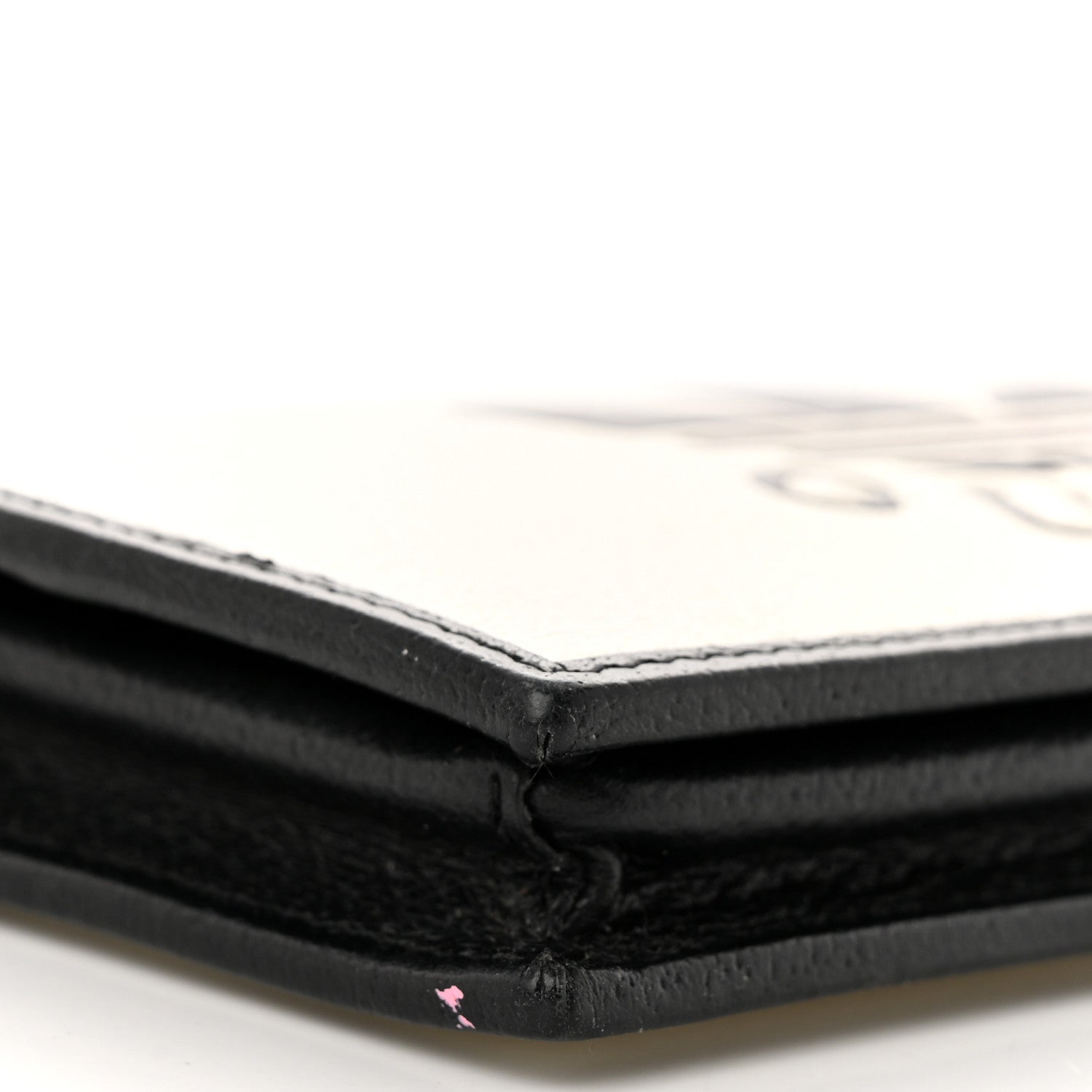 Gucci X ADIDAS Textured Dollar Calfskin Trefoil Embossed Wallet On Chain Off White Black 9 of 17