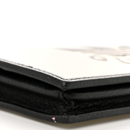 Gucci X ADIDAS Textured Dollar Calfskin Trefoil Embossed Wallet On Chain Off White Black 9 of 17