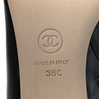 Chanel Lambskin Grosgrain CC Chain Cap Toe Short Boots 38 Black 7 of 7