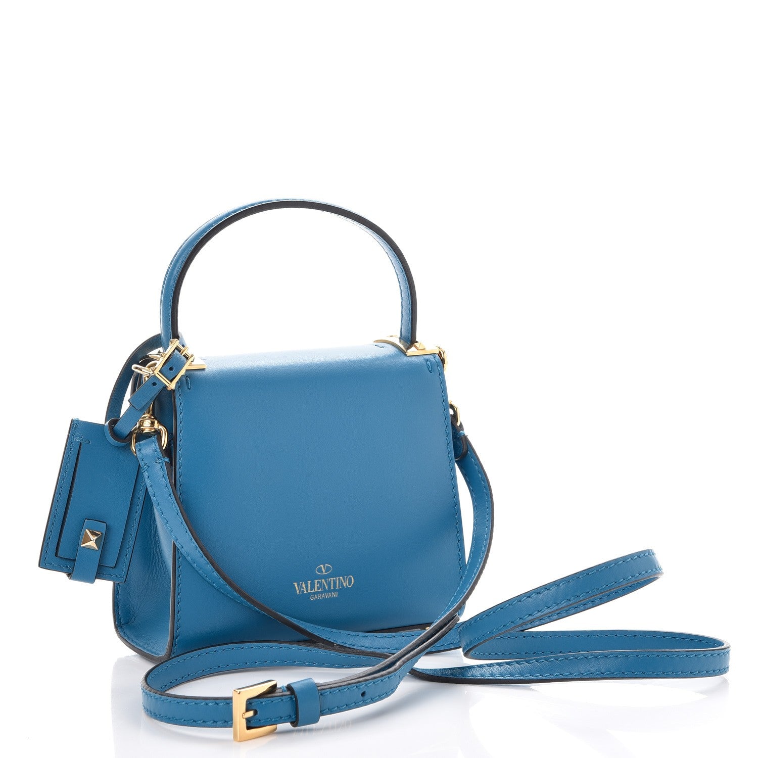 Valentino Garavani Vitello Micro My Rockstud Frame Bag Light Blue 4 of 8