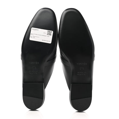 Hermes Printed Calfskin Tigre Royal Oz Mules 37.5 Black 5 of 9