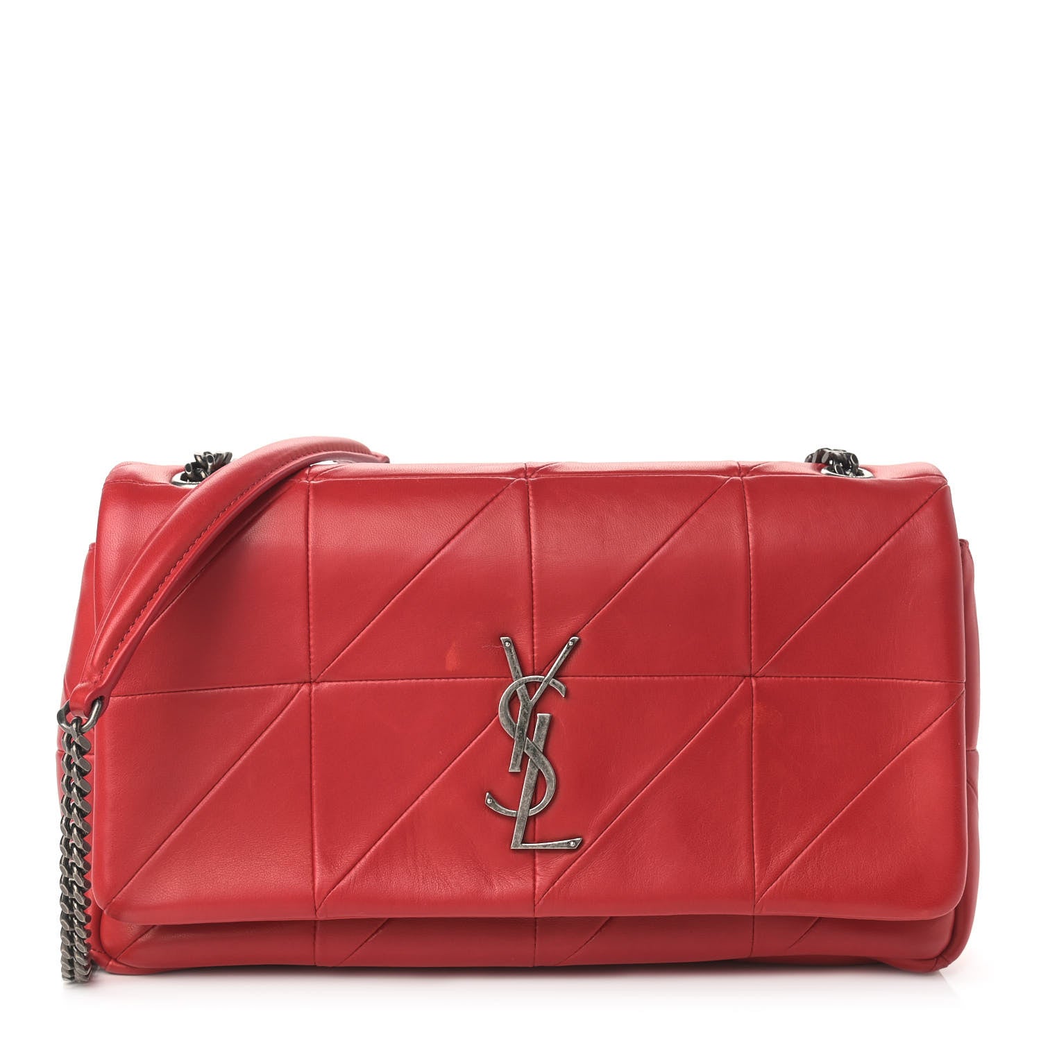Saint Laurent Lambskin Patchwork Monogram Medium Jamie Red 1 of 13