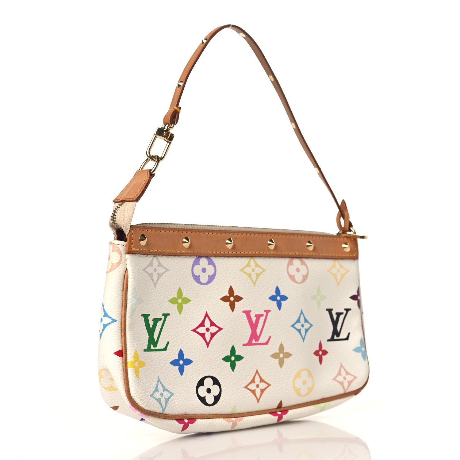 Louis Vuitton Monogram Multicolor Pochette Accessories White 3 of 8