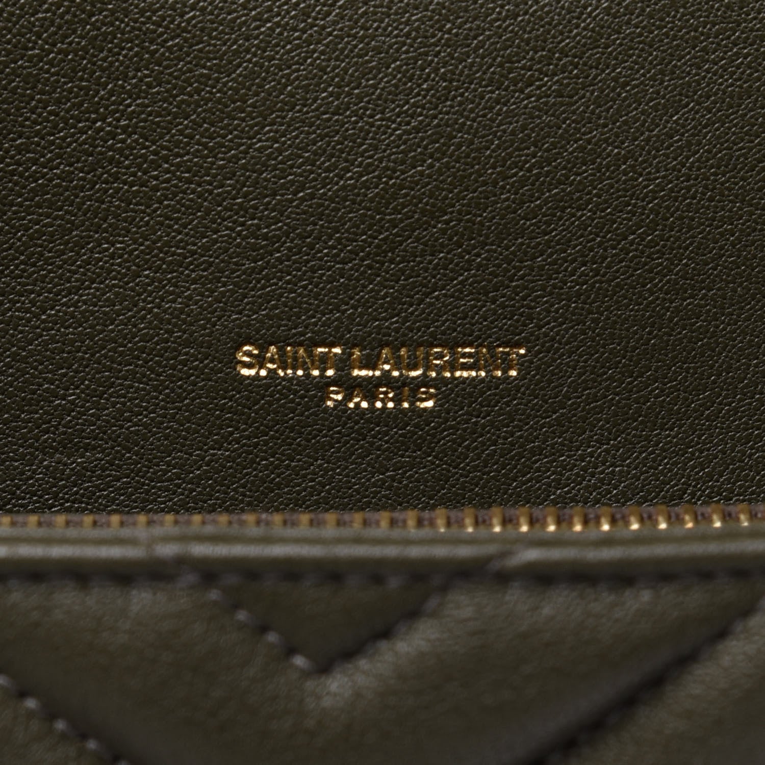 Saint Laurent Sheepskin Matelasse Chevron Monogram Medium College Bag Military Olive 6 of 13