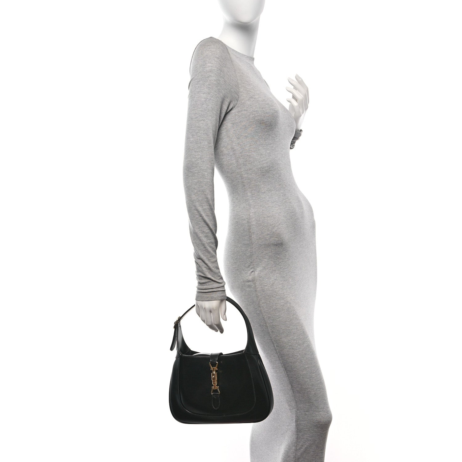 Gucci Boarded Dyana Lux Calfskin Small Jackie 1961 Hobo Black 2 of 10
