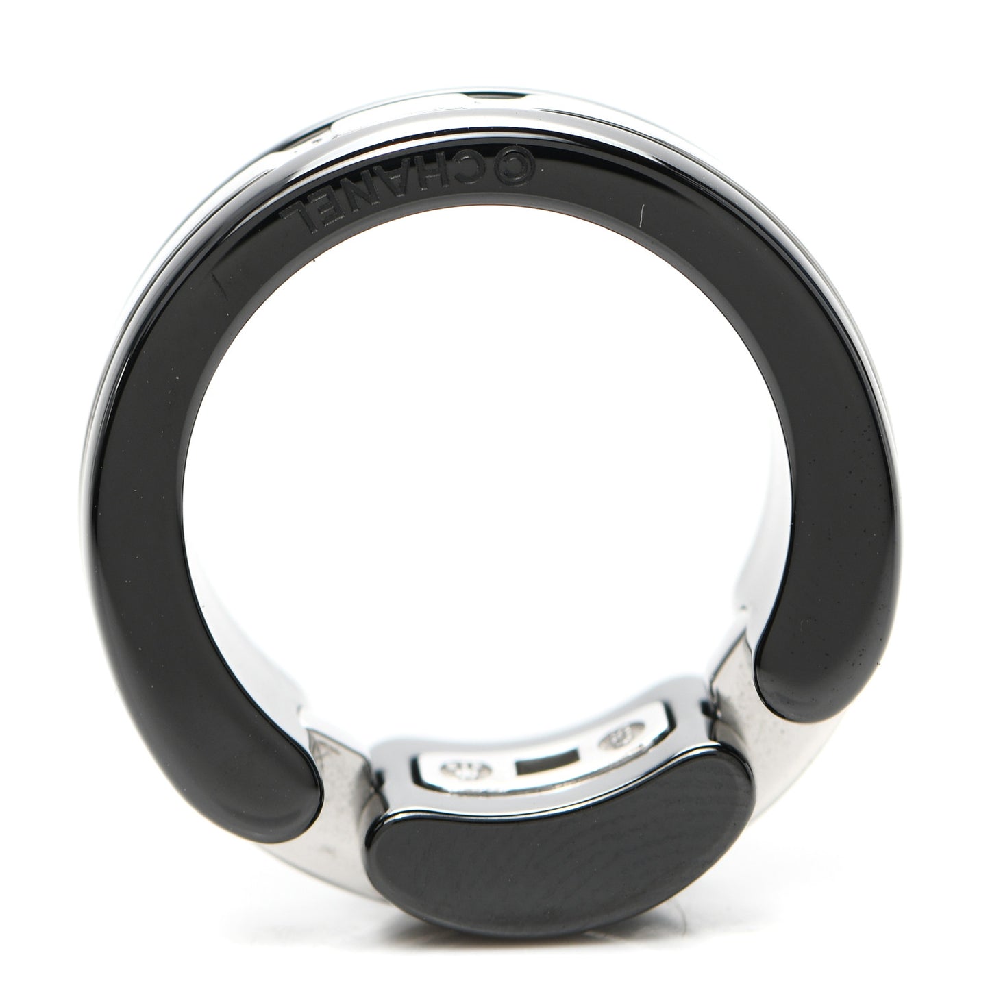 18K White Gold Black Ceramic Medium Ultra Ring 51 5.75