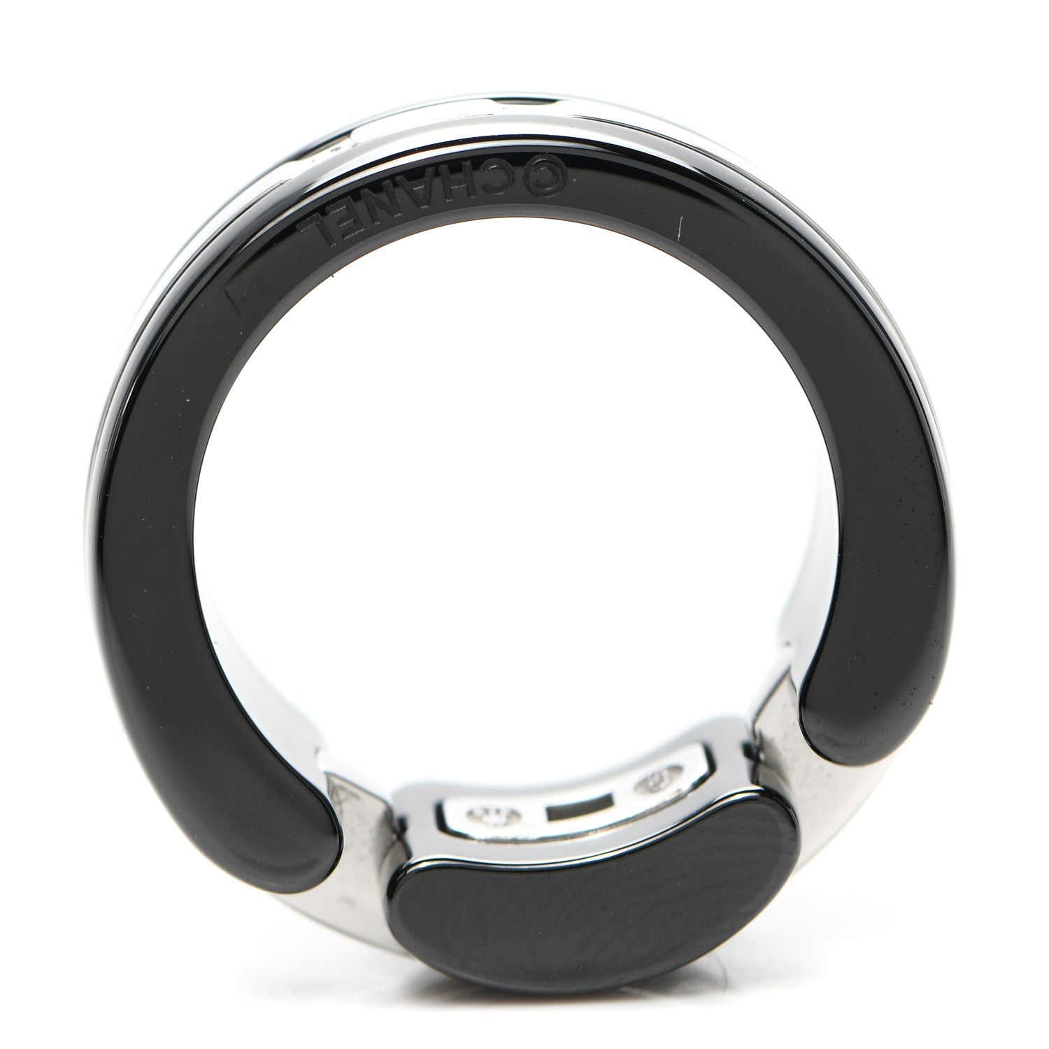 Chanel 18K White Gold Black Ceramic Medium Ultra Ring 51 5.75 5 of 5