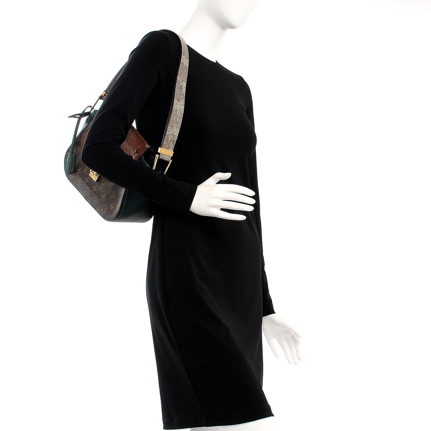 Ostrich Lizard Majestueux Shoulder Bag Vert