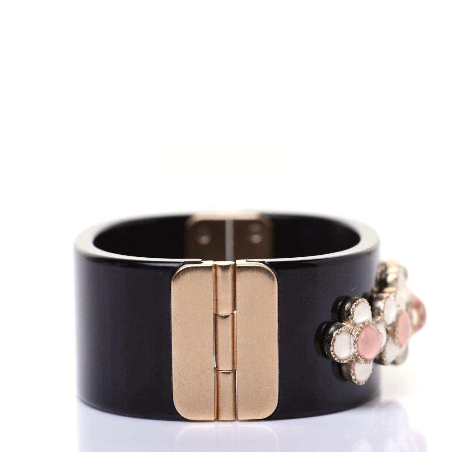 Chanel Resin Gripoix CC Cuff Black 5 of 13