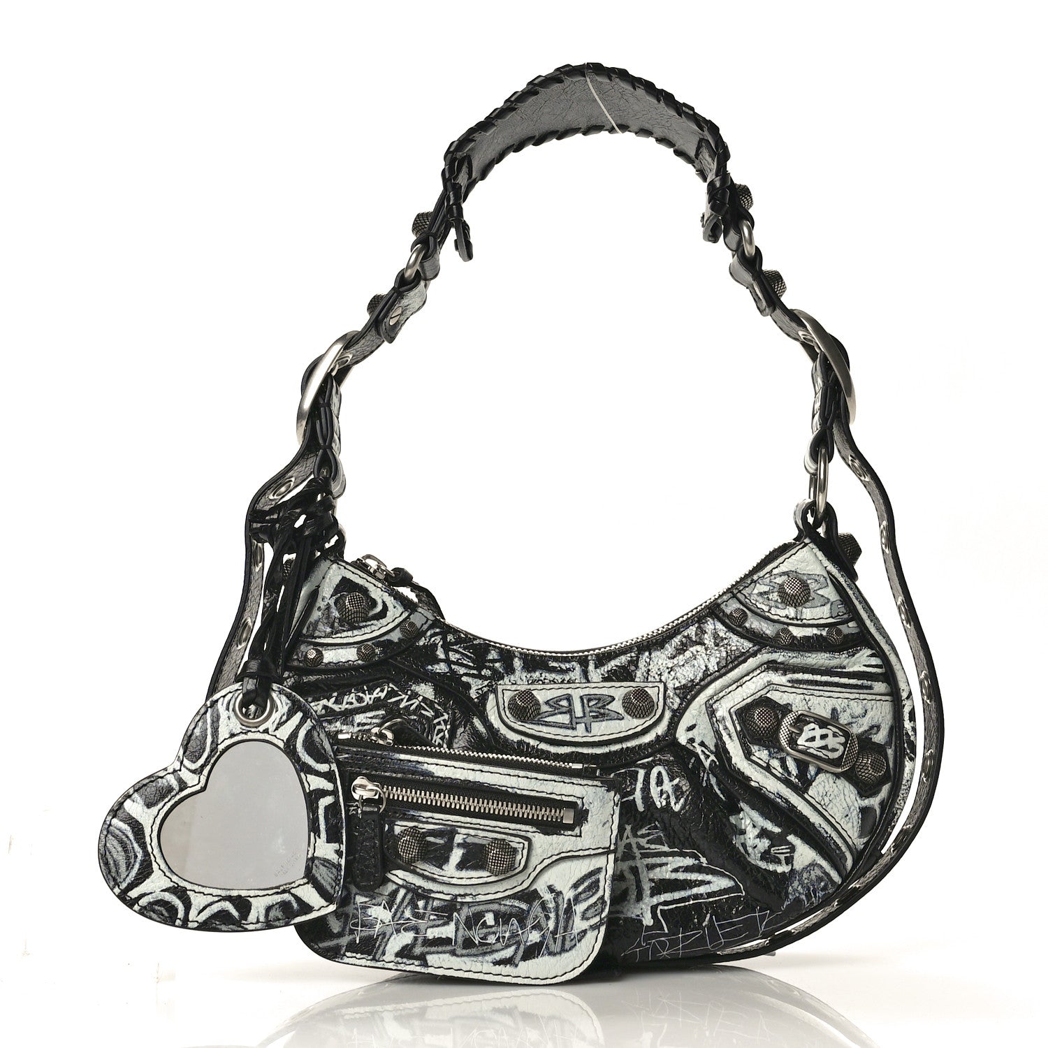 Balenciaga Agneau Arena Graffiti Le Cagole Shoulder Bag XS Black 3 of 11