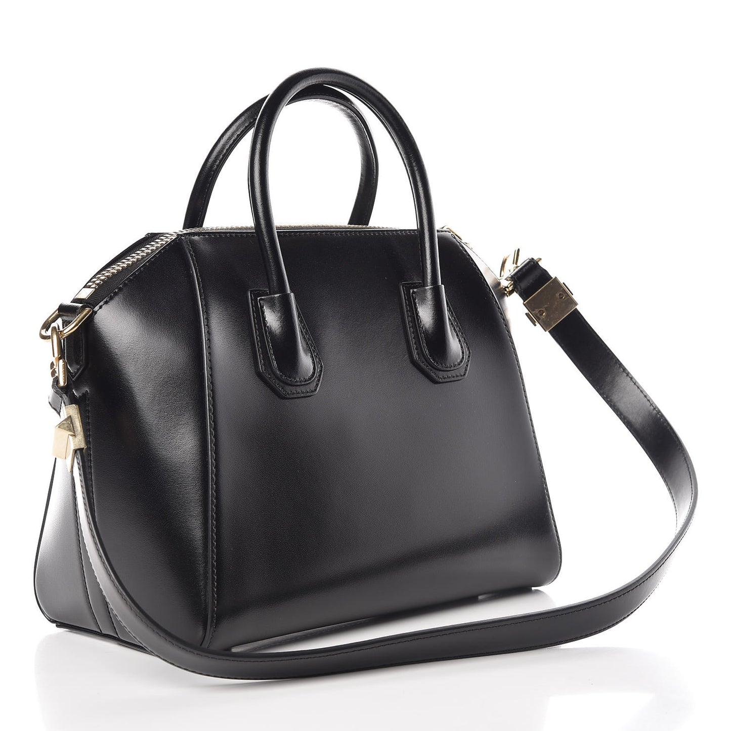 Shiny Lord Calfskin Small Antigona Black