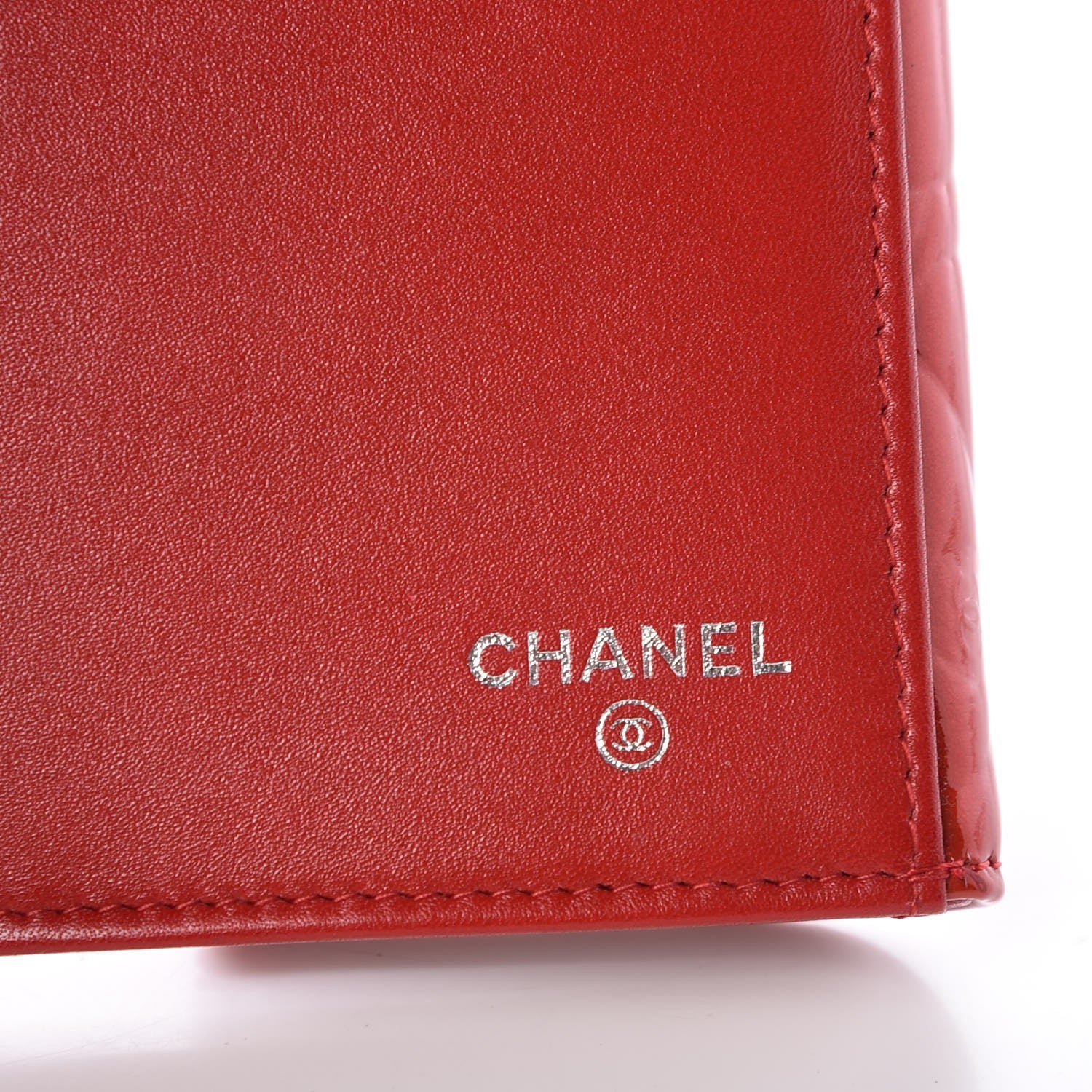 Chanel Patent Camellia Embossed Flap Wallet Dark Red 7 of 10