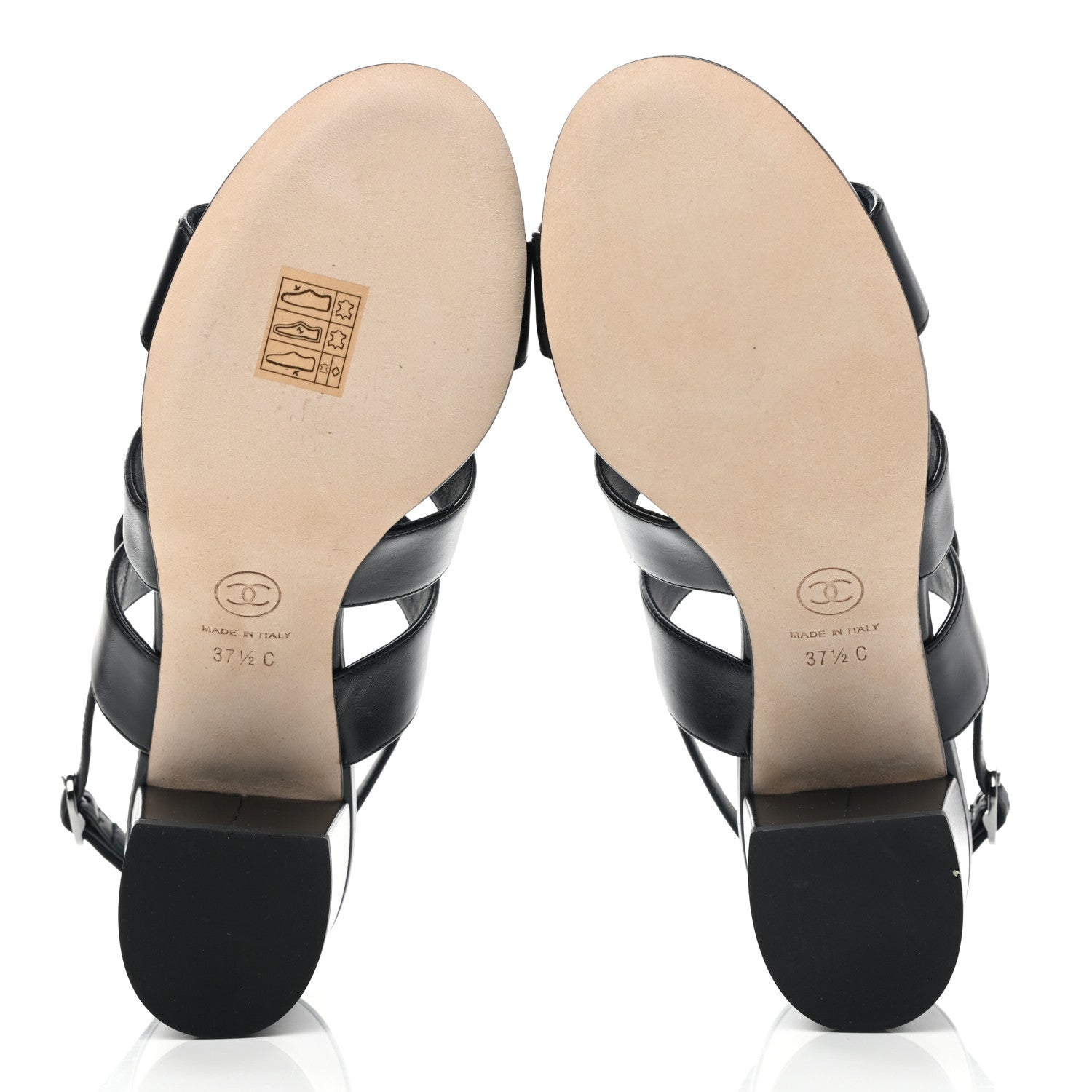 Chanel Calfskin CC Turnlock Sandals 37.5 Black 5 of 10