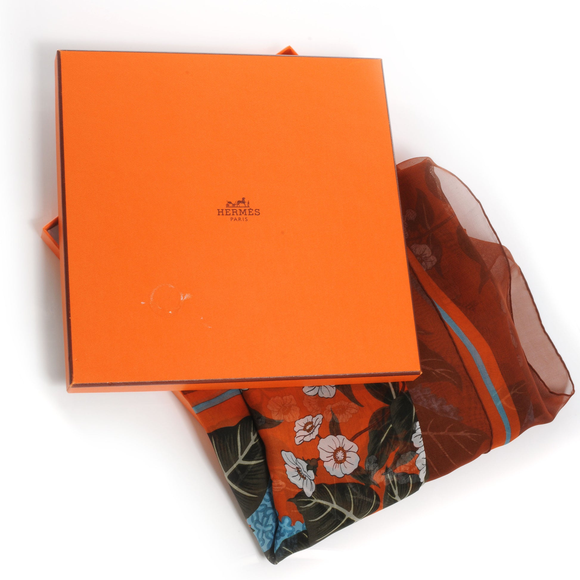 Hermes Silk Mousseline Chevrefeuille 140 Shawl Scarf 10 of 10