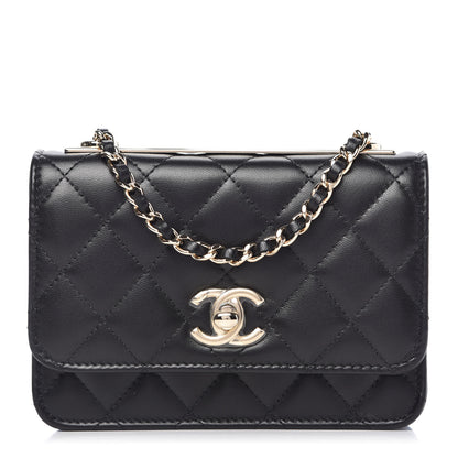 Chanel Lambskin Quilted Mini Trendy CC Wallet On Chain WOC Black 1 of 11