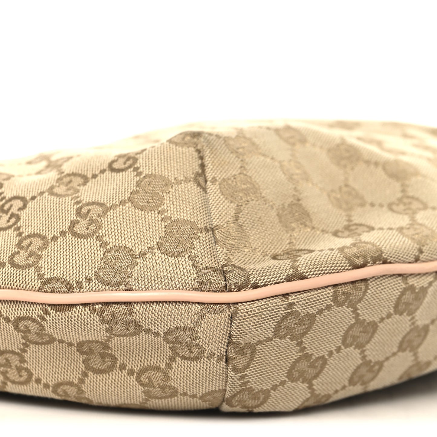 Monogram Web Medium Half Moon Hobo Gold Pink