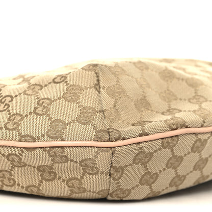 Gucci Monogram Web Medium Half Moon Hobo Gold Pink 9 of 10