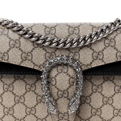 Gucci GG Supreme Monogram Suede Crystal Small Dionysus Shoulder Bag Beige Ebony Black 8 of 10