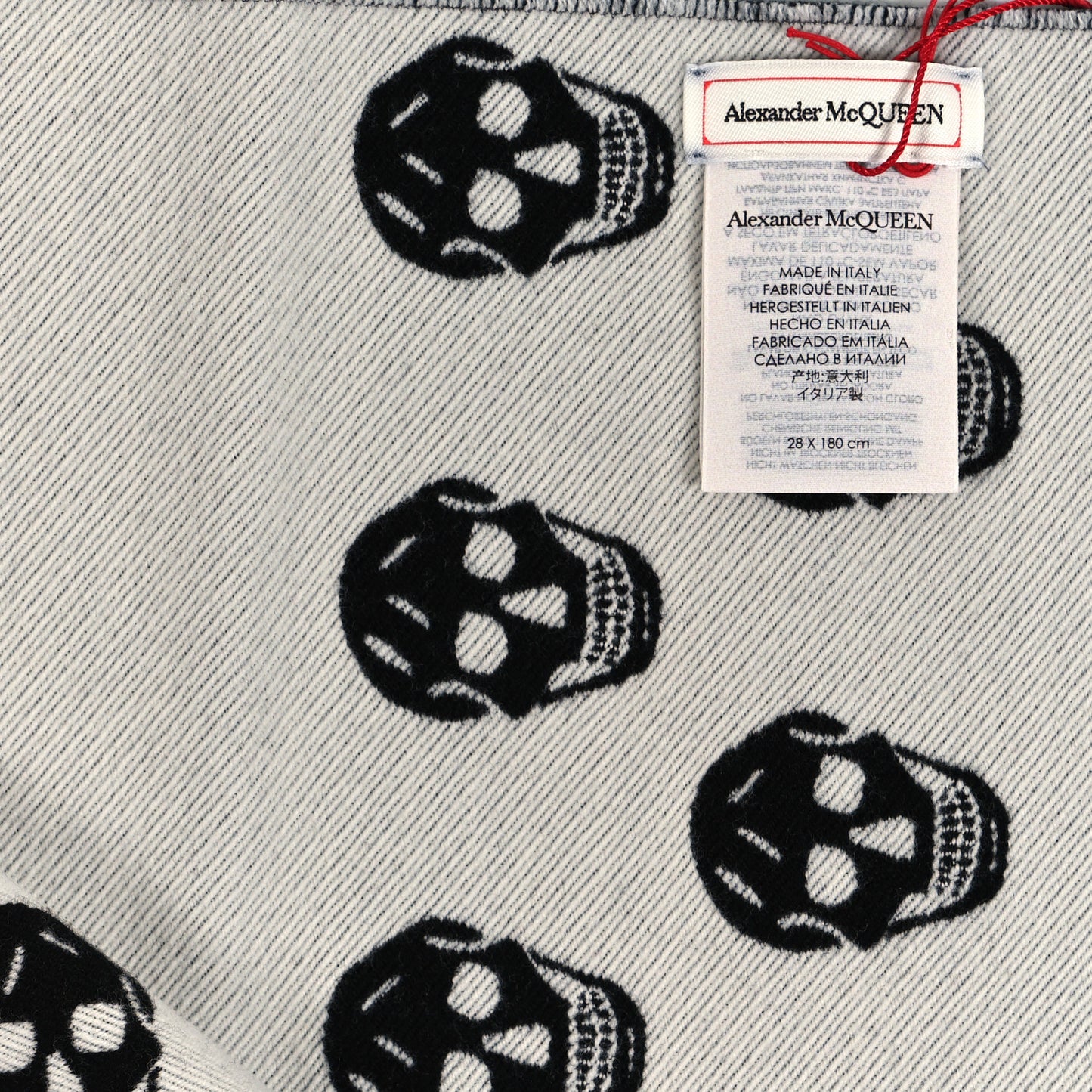 Wool Skull Stripes Logo Scarf Multicolor
