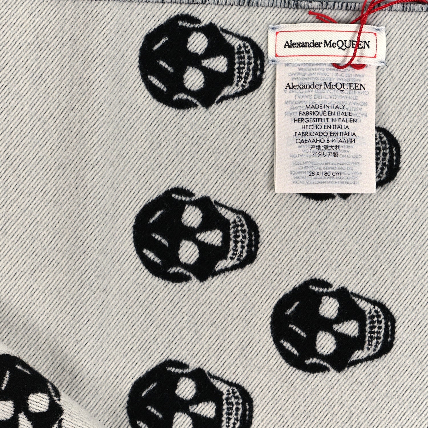 Alexander McQueen Wool Skull Stripes Logo Scarf Multicolor 3 of 4