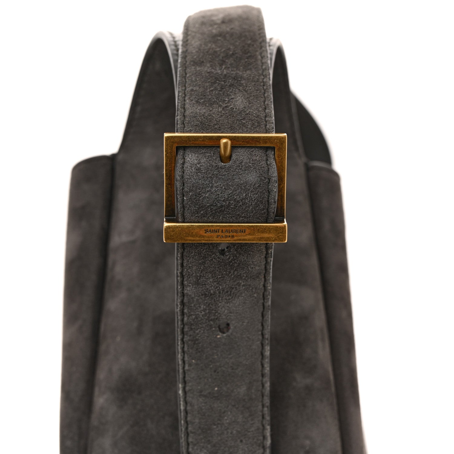 Saint Laurent Suede Small Le 5 A 7 Soft Hobo Urban Grey 13 of 13