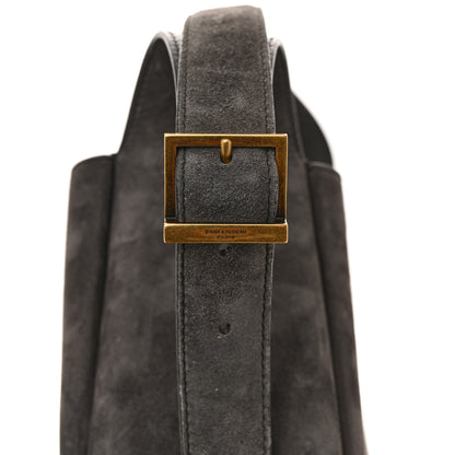 Saint Laurent Suede Small Le 5 A 7 Soft Hobo Urban Grey 13 of 13
