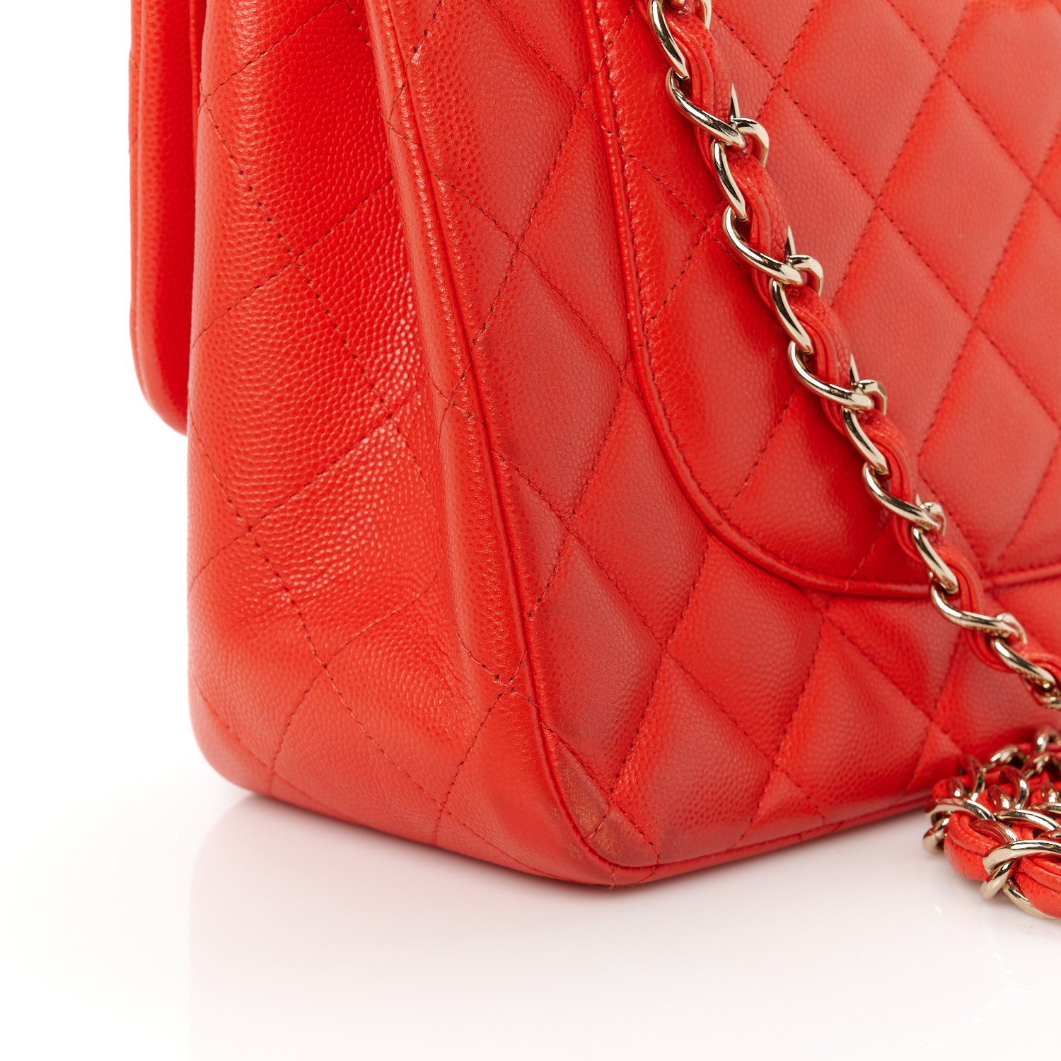 Chanel Caviar Quilted Jumbo Double Flap Red 12 of 12