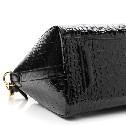Givenchy Calfskin Crocodile Embossed Small Antigona Black 9 of 12