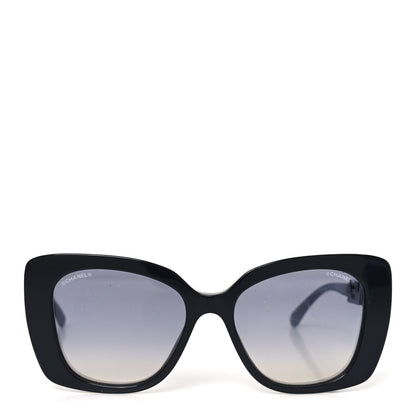 Chanel Acetate Strass Polarized Square Sunglasses 5422-B Black 2 of 7