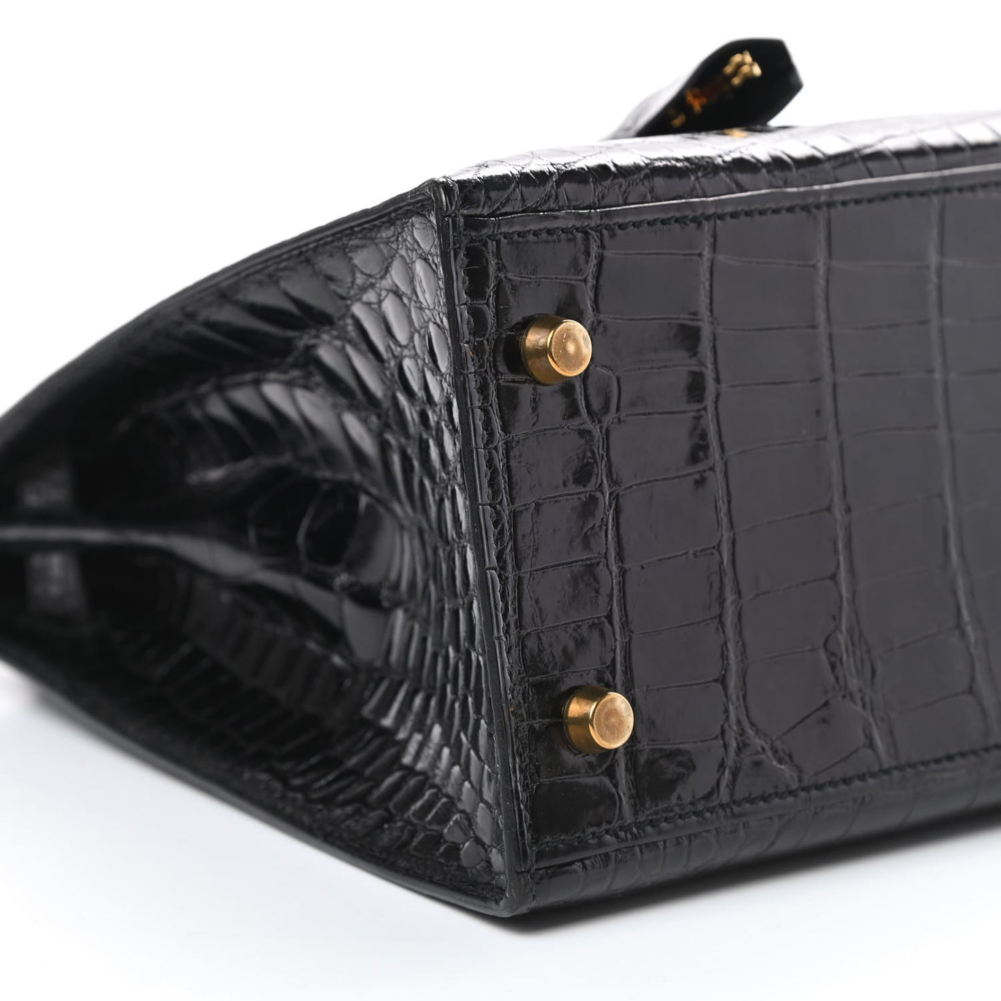 Shiny Alligator Kelly Sellier 28 Black