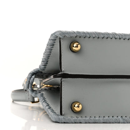 Fendi Paglia Vitello King Nappa Woven Petite Peekaboo I SEE U Satchel Anice 8 of 9