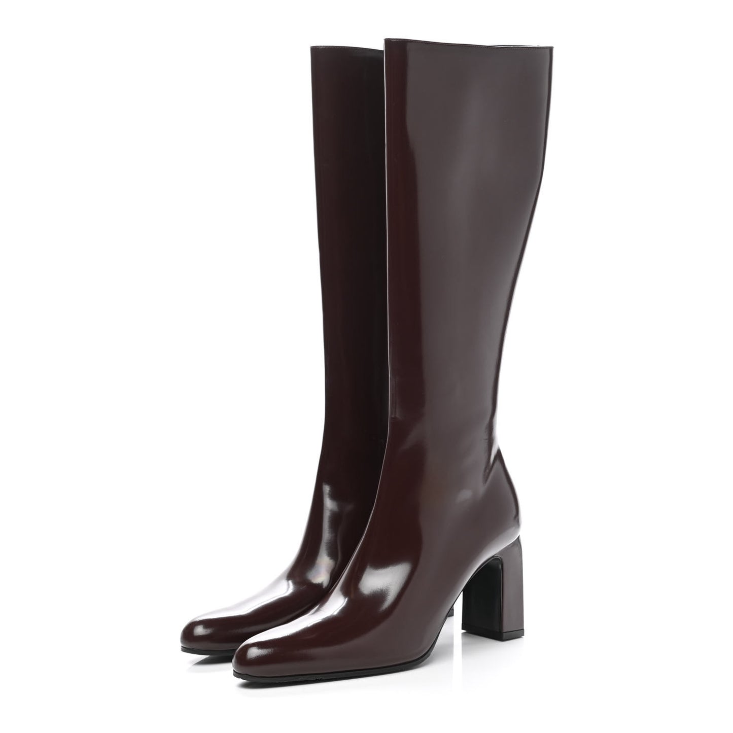 Patent Knee High Calfskin 110mm Boots 36 Bordeaux